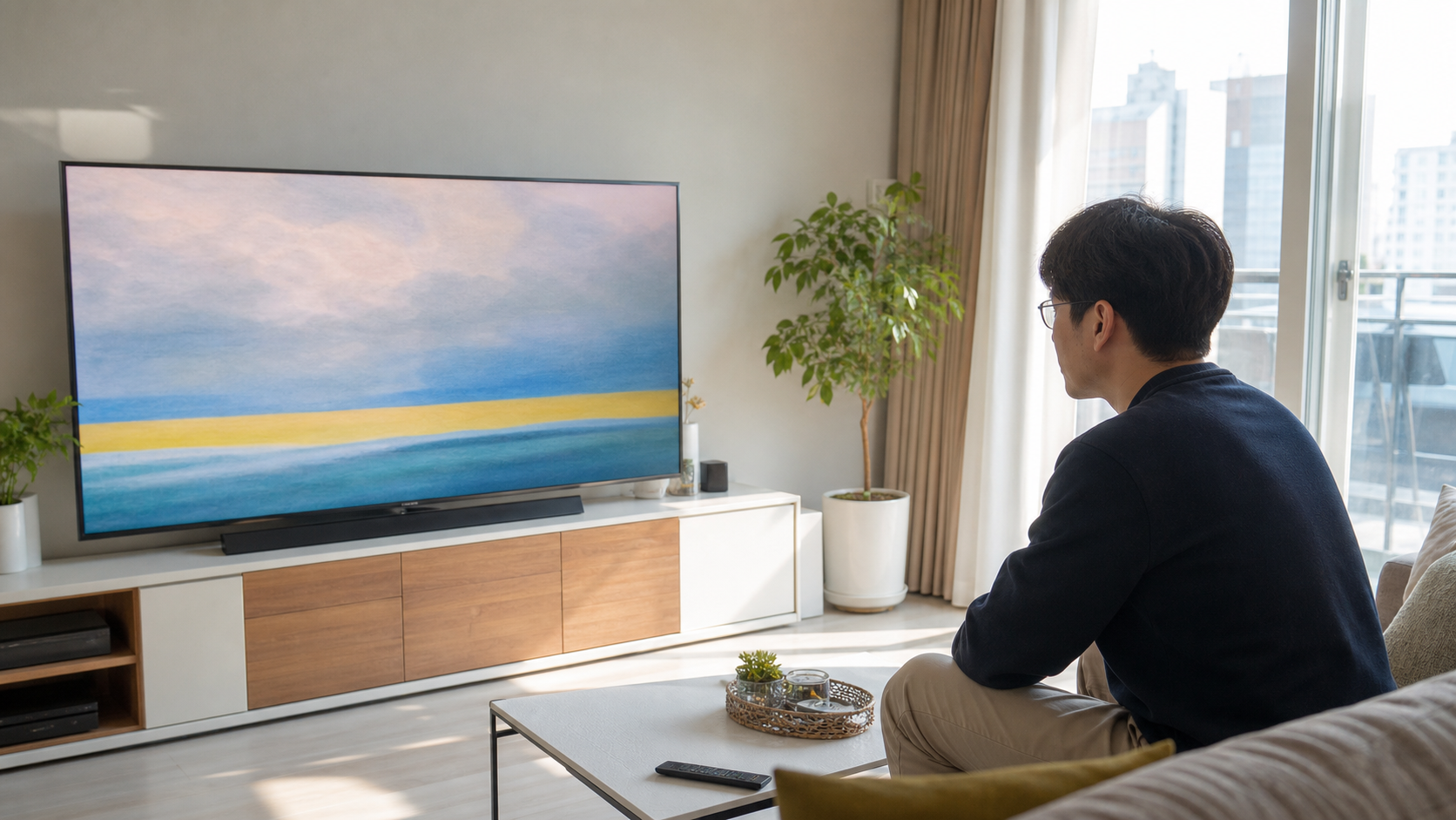 QLED TV 밝기 장점, 거실 창가에서 볼 것