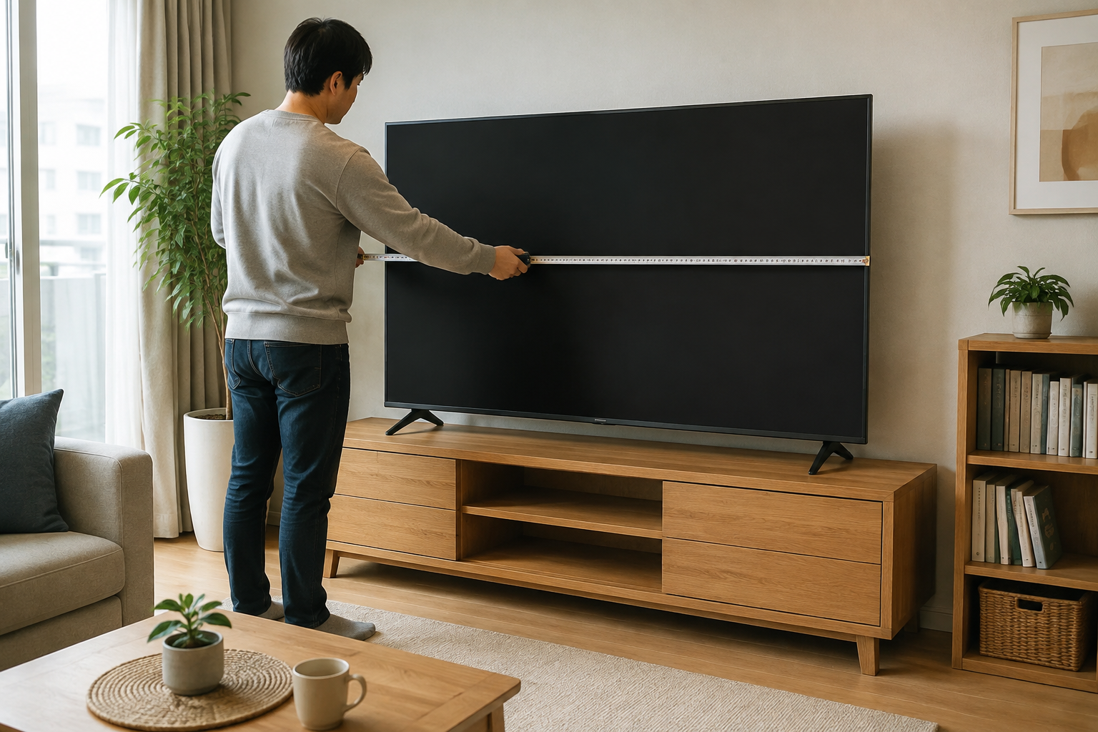 TV 인치별 크기 거실 가로 길이, 다리 폭까지 재는 실측 가이드